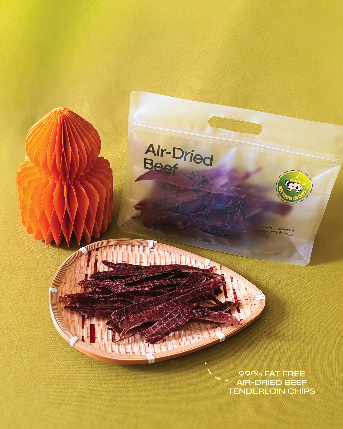 🐮 Air-Dried 99% Fat-Free Beef Tenderloin Chips