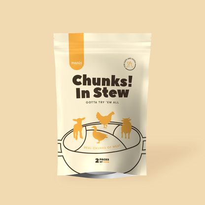 Gotta Try 'Em All Chunks in Stew: Pack of 8 (2 flavours each) [For Cats🐱 and Dogs🐶]